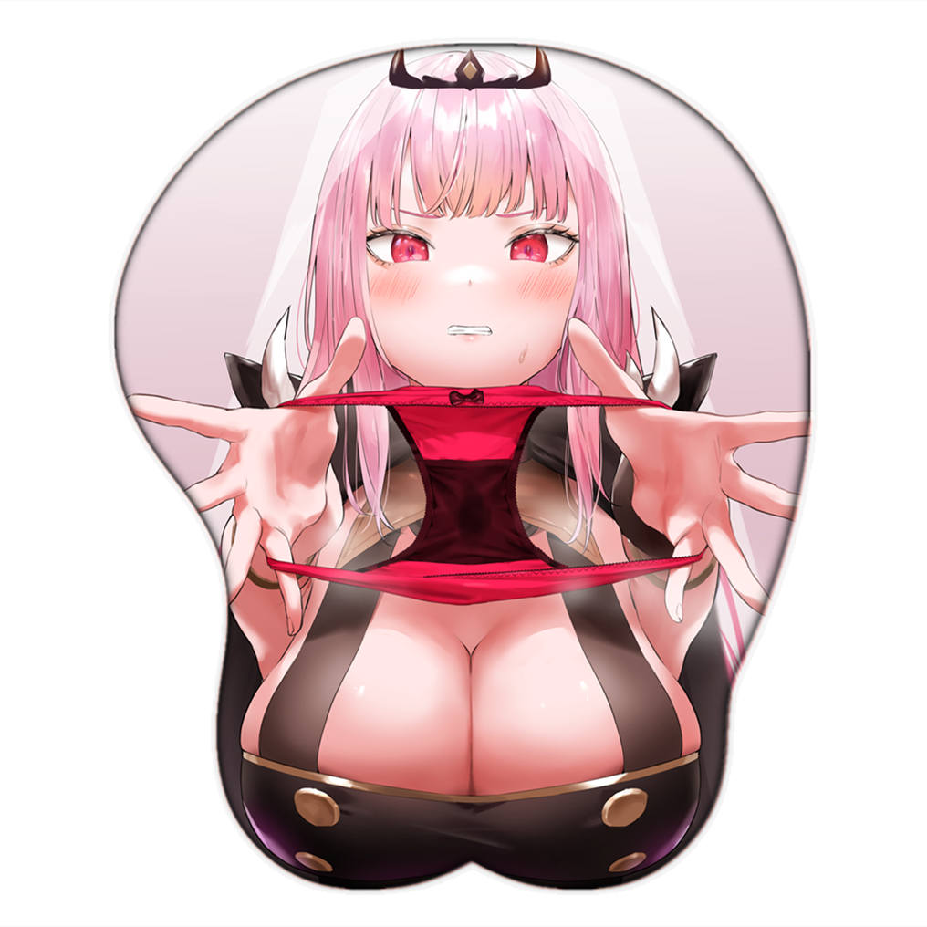 Tapis de souris Hololive Sexy Oppai Mori Calliope Tapis de souris mignon Oppai Repose-poignet en gel de silice Anime 3D Gamer