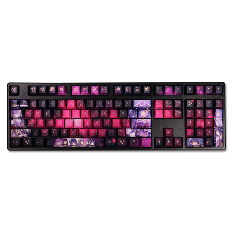 108 Keys/set 5 Sides PBT Dye Subbed Keycaps Cartoon Anime Gaming Key Caps Cherry Profile Keycap For Genshin Impact Beelzebul