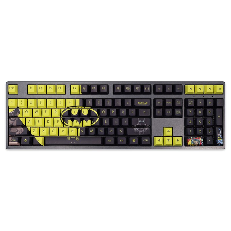 108 Keys/set Bat Theme Keycap PBT Dye Subbed Keycaps Cartoon Anime Gaming Key Caps For ANSI 61 87 104 108 Layout Cherry Profile