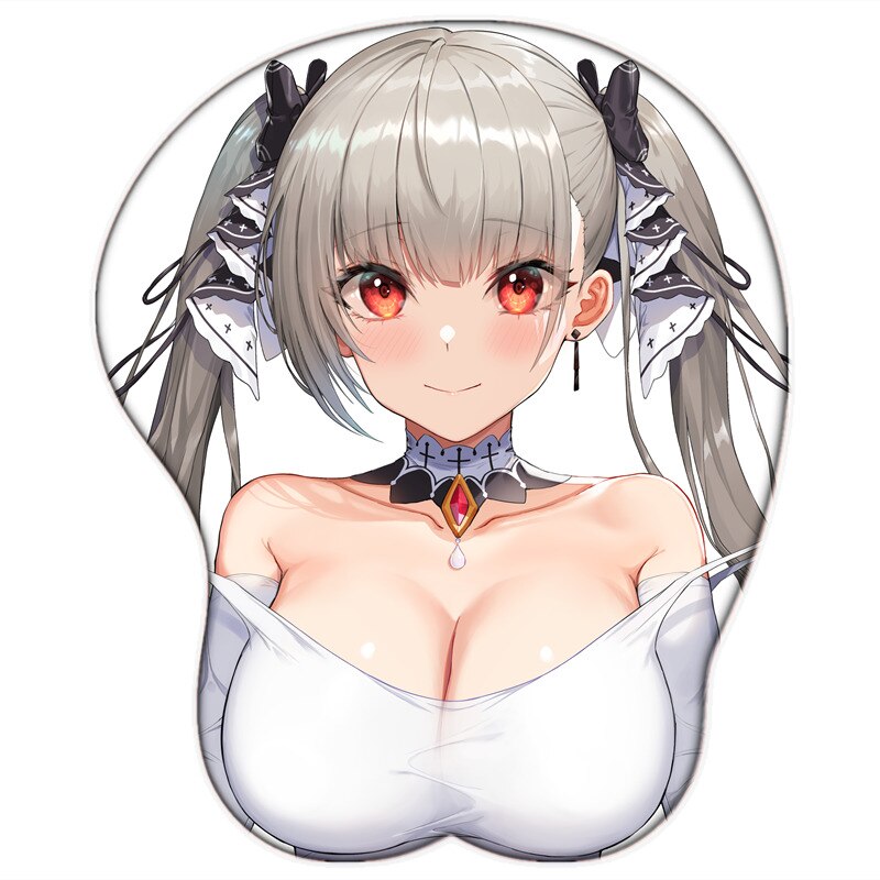 Azur Lane Sexy Big Oppai 3D Mouse Pad with Wrist Rest Silicone Gel Gaming Cute Desk Pad for Gamer