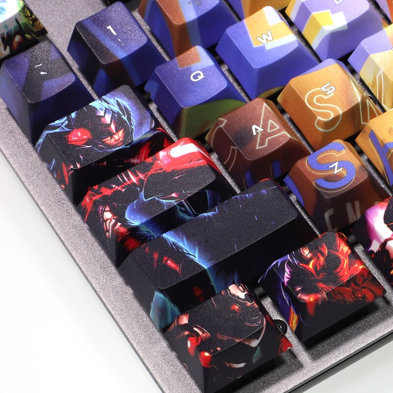 108 Keys LOL Keycap PBT Dye Subbed Keycaps Cartoon Anime Gaming Key Caps Cherry Profile For ANSI 61 87 104 108 Layouts