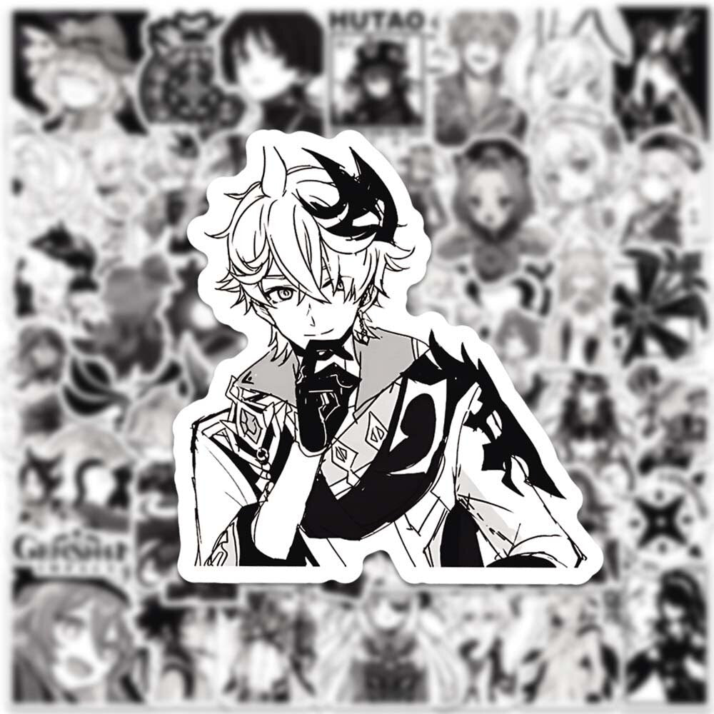 Black white Graffiti Sticker Anime PVC Sticker Toy Skateboard