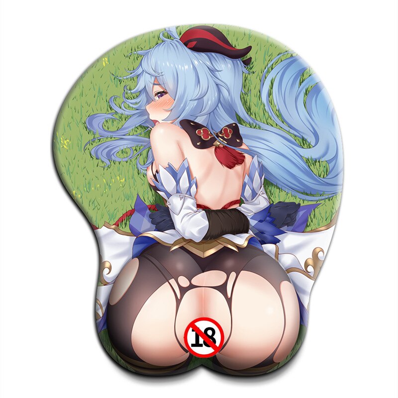 Genshin Impact Nilou Ganyu Mona Sexy Ass Tapis de souris avec repose-poignet 3D Gros cul Anime Kawaii Tapis de bureau Tapis de souris de jeu