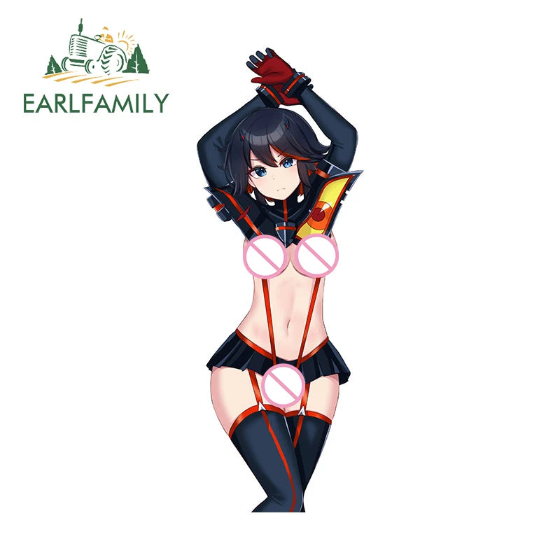 EARLFAMILY 13cm for KILL la KILL Ryuko Matoi Waifu Car Sticker Occlusion Scratch Creative Car Door Protector Accessories Decal