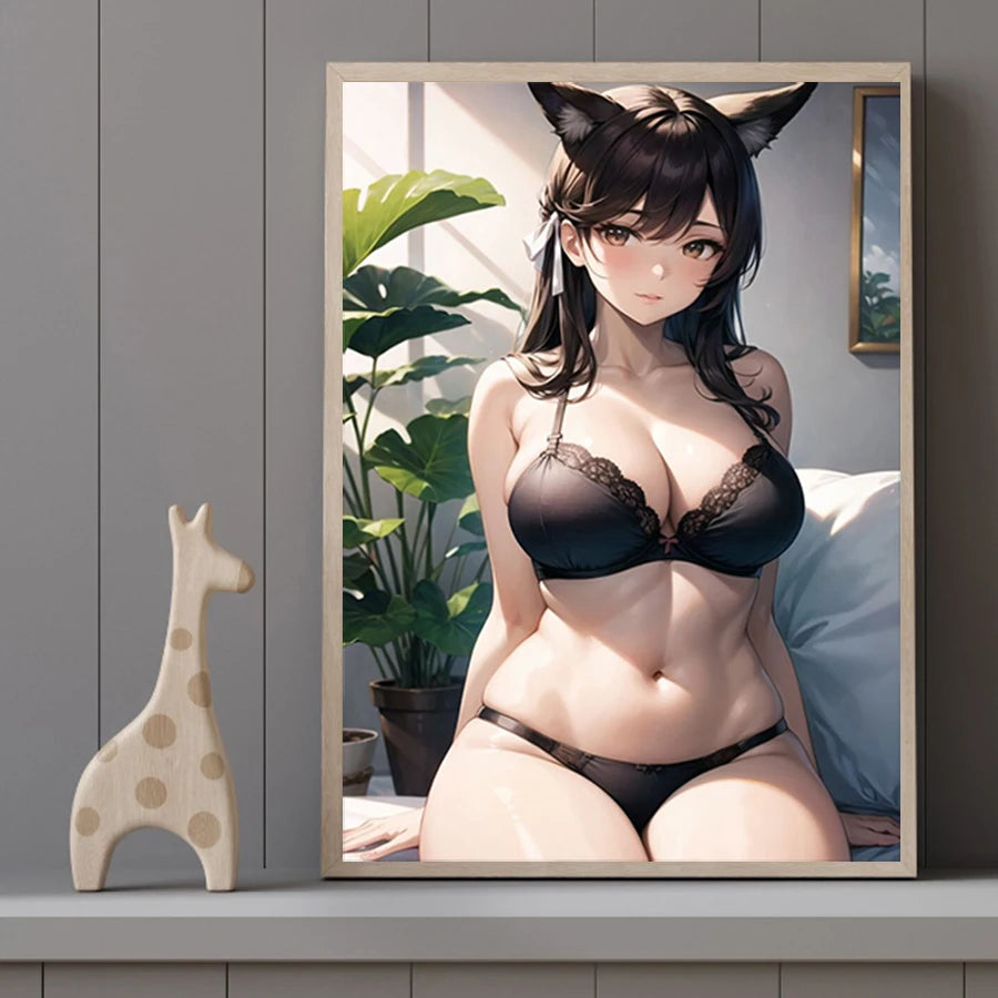 Art mural sur toile de beauté sexy et chaude, affiche sur toile de fille en bikini, affiche d'impression d'anime de dessin animé pour la décoration de la maison du salon sans cadre