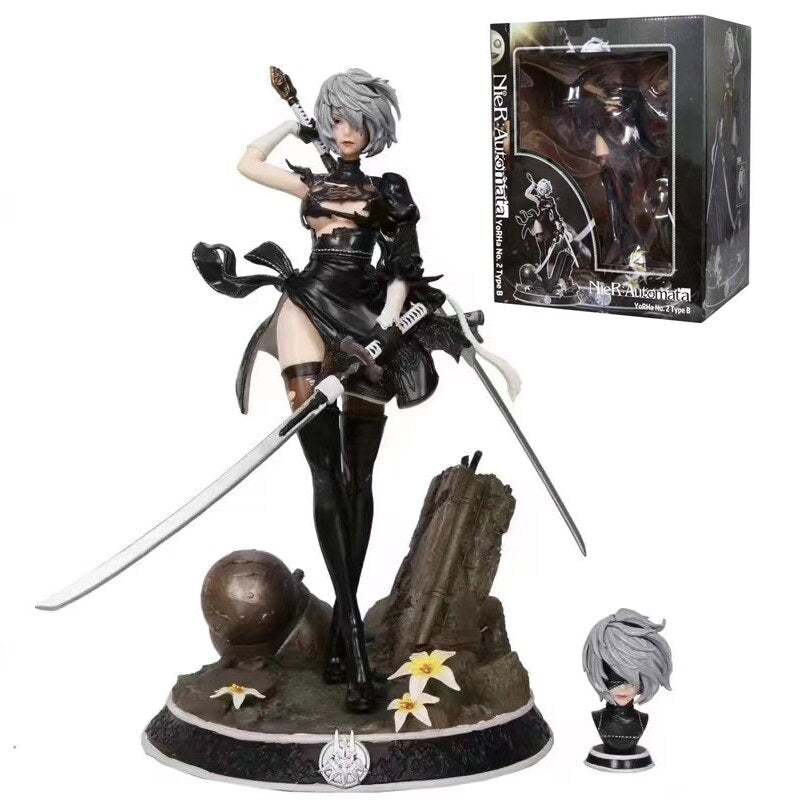 22cm NieR Automata 2b Sexy Girl Anime Figure 2b YoRHa No.2 Type B Action Figure YoRHa No.2 Type B Figurine Collectible Doll Toys