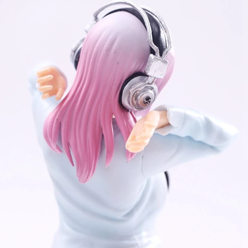 23CM Japanese Anime SUPERSONICO Figure Sexy Swimsuit Sonico Black Silk Standing Removable Model PVC Doll Collection Static Toys