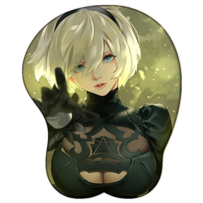 Creative Gaming Anime 3D Gel Sexy Girl Nier A2 2B Mouse Pad with Wrist Rest Big Oppai Mouse Pad Desk Mat