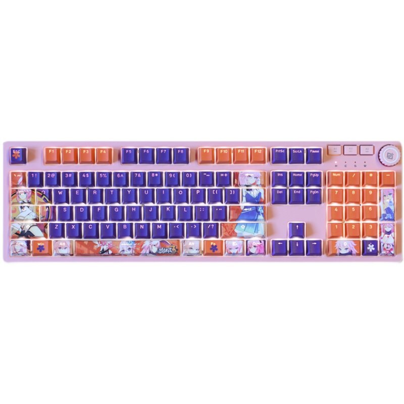 108 Keys PBT 5 Sides Dye Subbed Keycaps Cartoon Anime Gaming Key Caps Yae Sakura Backlit Keycap For Houkai Gakuen 2 MmiHoYo