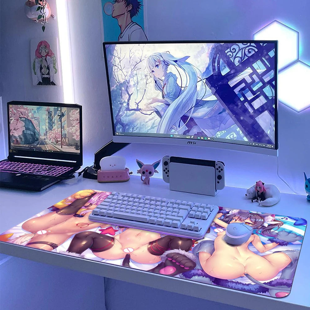 Large Chest Mouse Pad Sexy Play Mat Anime Adult Character Mousepad Hentai Breast Mausepad Naked Girls Booty Deskmat 600x300mm