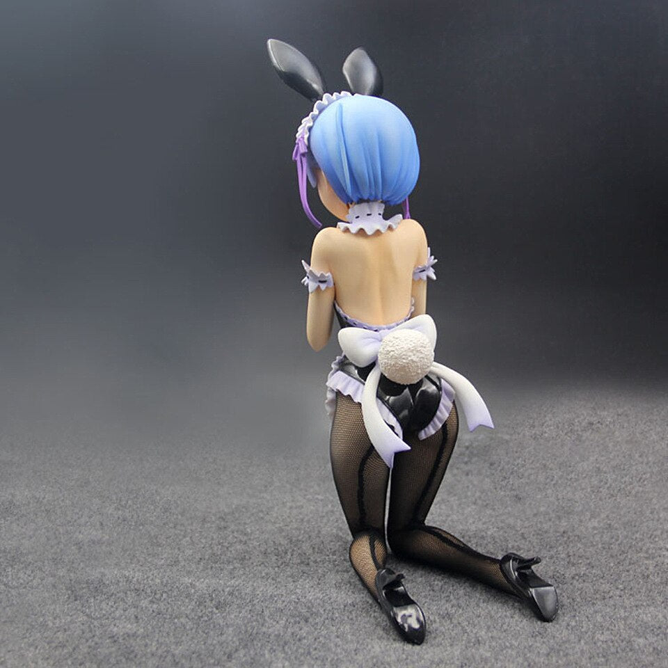 29CM Big Size Re:Life In A Different World From Zero Rem Ram Maid Outfit Bunny Girl Action Figure Toys Sexy Girl Anime Model Toy