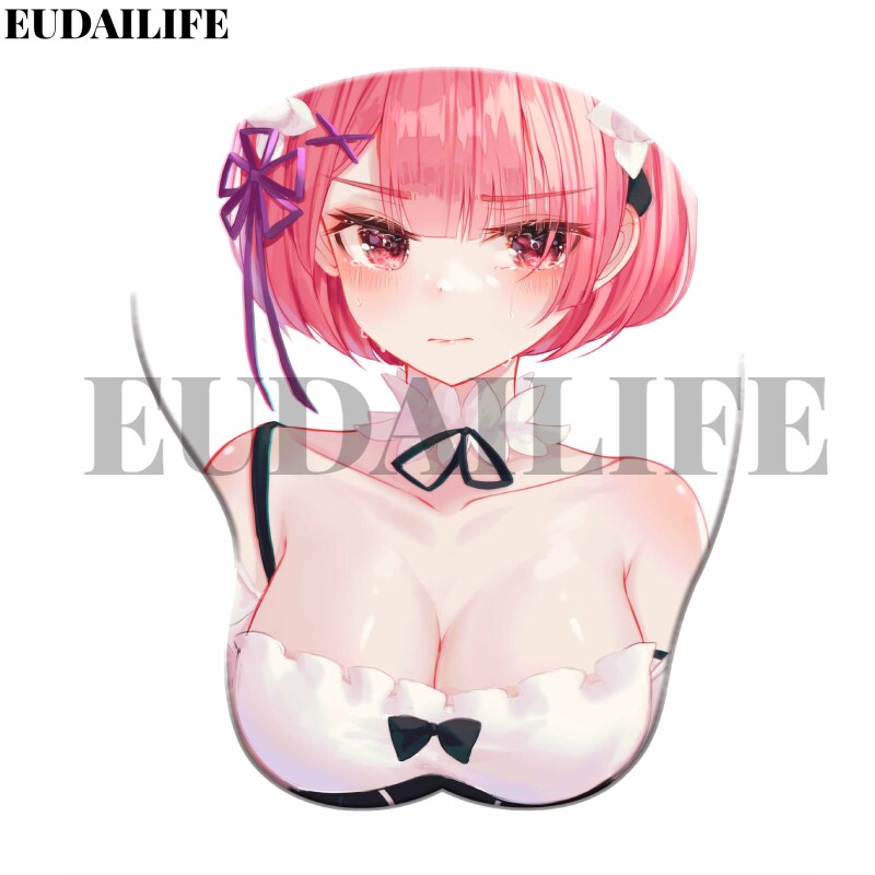 Rem Ram Emilia Re zero Anime 3D Hand Wrist Rest Mouse Pad Mousepad Silicone Breast Oppai Soft Mouse Mat Office Work Otaku Gift