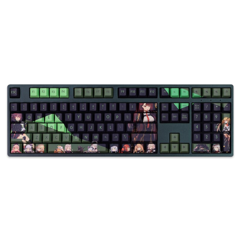 108 Keys/set PBT Dye Subbed Keycaps 2 Dimensional Cartoon Anime Gaming Key Caps Cherry Profile Keycap For Girls Frontline