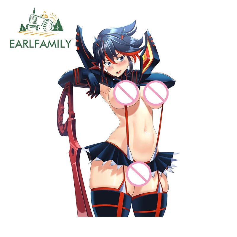 EARLFAMILY 13cm for KILL la KILL Ryuko Matoi Waifu Car Sticker Occlusion Scratch Creative Car Door Protector Accessories Decal