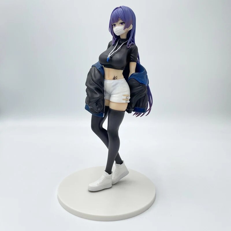 25cm Masked Girl Yuna illustration by Biya Sexy Girl Anime Figure Guitar Sisters Action Figure Adult Collectible Model Doll Toys