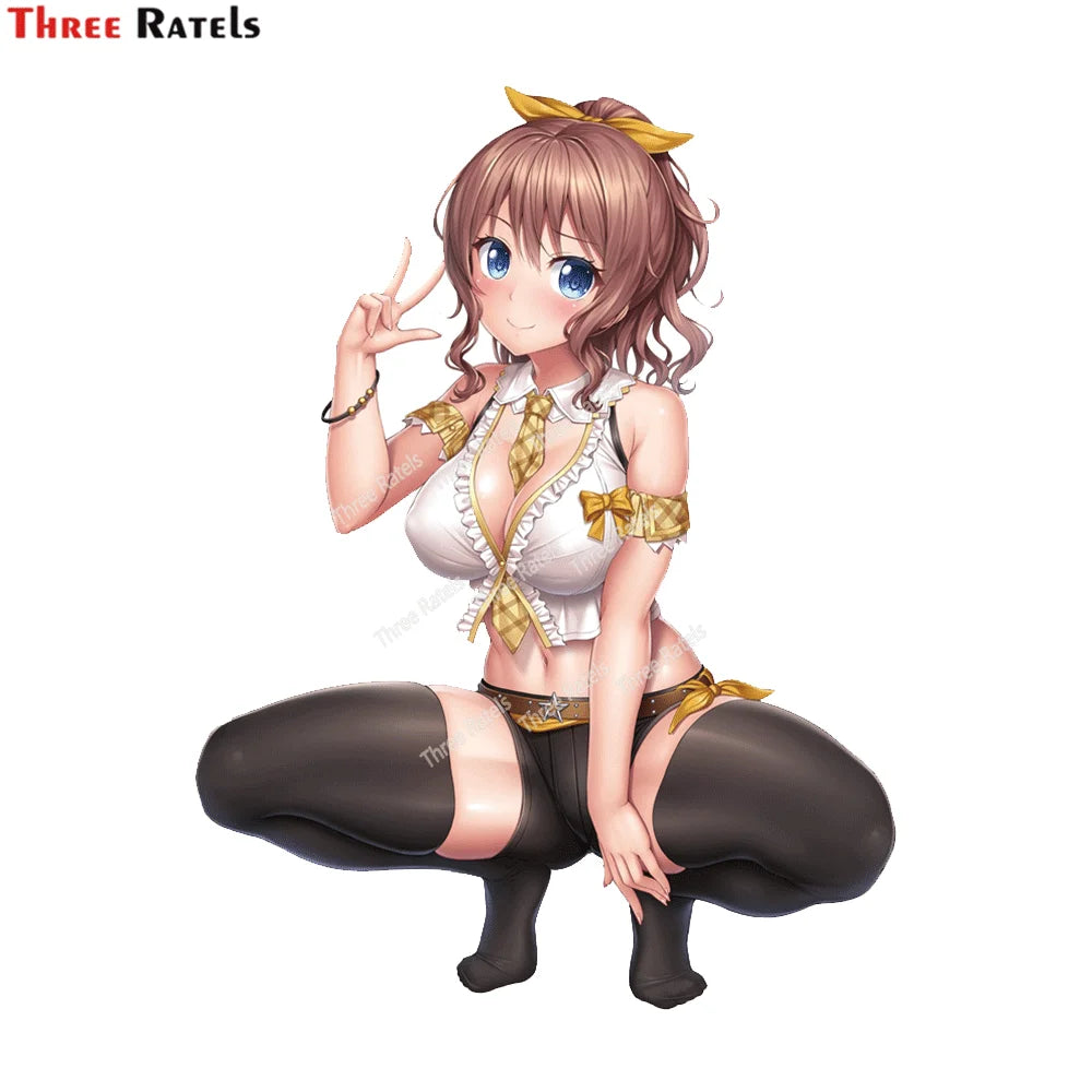 Three Ratels H276 Sexy Anime Girl Yamabuki Saaya Bang Dream For Laptop Luggage Skateboard Decoration Decals