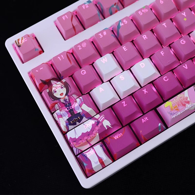 108 Keys/set Pretty Derby Special Week Keycap PBT Dye Subbed Backlit Keycaps Anime Gaming Key Caps For ANSI 61 87 104 108 Layout