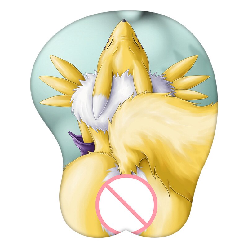 Anime 3D Mouse Pad Renamon Digital Monster Furry Wrist Rest Silicone Sexy Creative Gaming Mousepad Mat