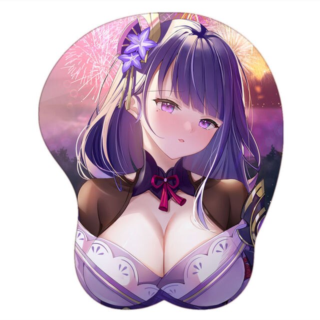 3D Genshin Impact Computer Mouse Pad Kawaii Hutao Stereo Mousepad with Wrist Guard Silicone Wrist Pad Gaming Mouse Mat Zhongli