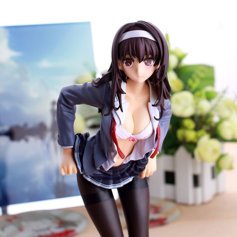 Anime Saenai Heroine No Sodatekata Figure Kasumigaoka Utaha School Uniform Silk Stocking Action Figure Sexy Girl Model Doll Toys