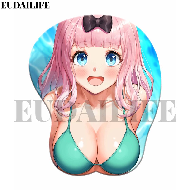 Anime Kaguyasama Love Is War 3D Hand Wrist Rest Mouse Pad Mousepad Silicone Breast Oppai Soft Mouse Mat Office Work Otaku