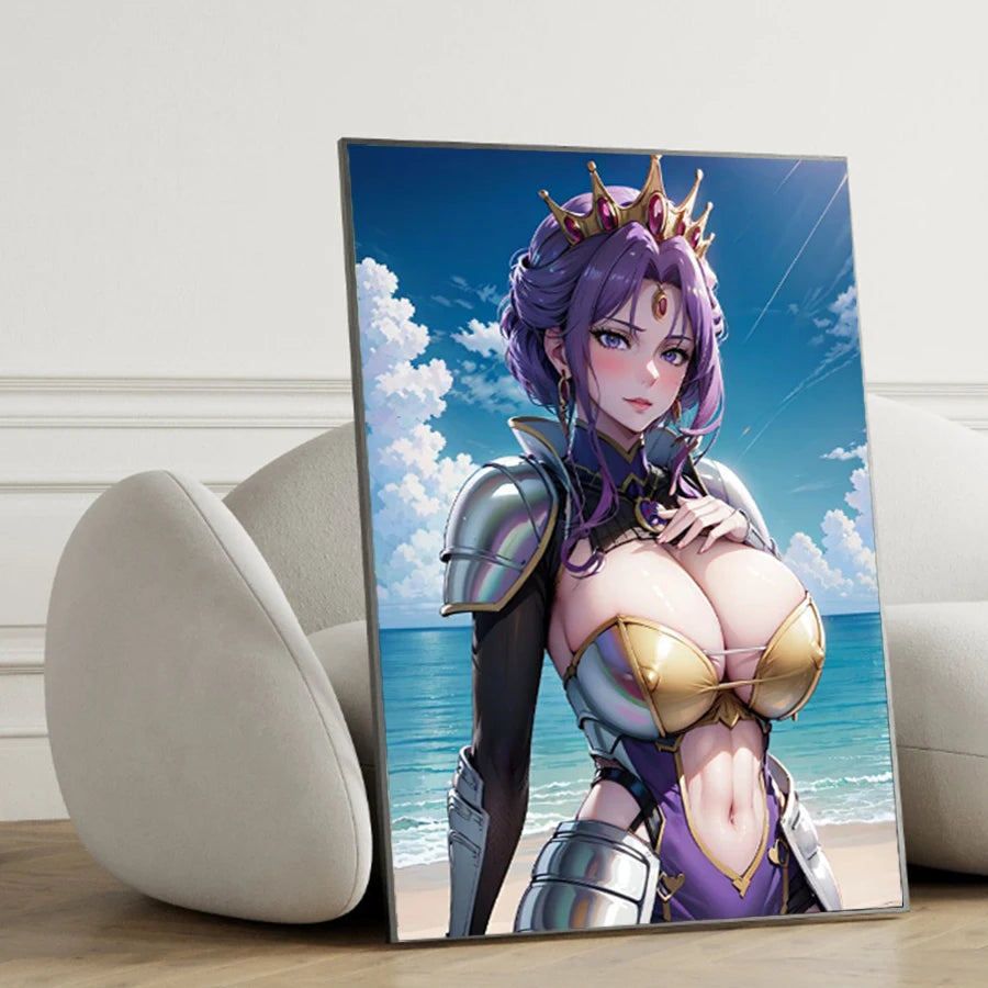 Hot Sexy Beauty Canvas Wall Art, Queen Princess Canvas Poster, Cartoon Anime Prints Poster For Living Room Home Decor Frameless