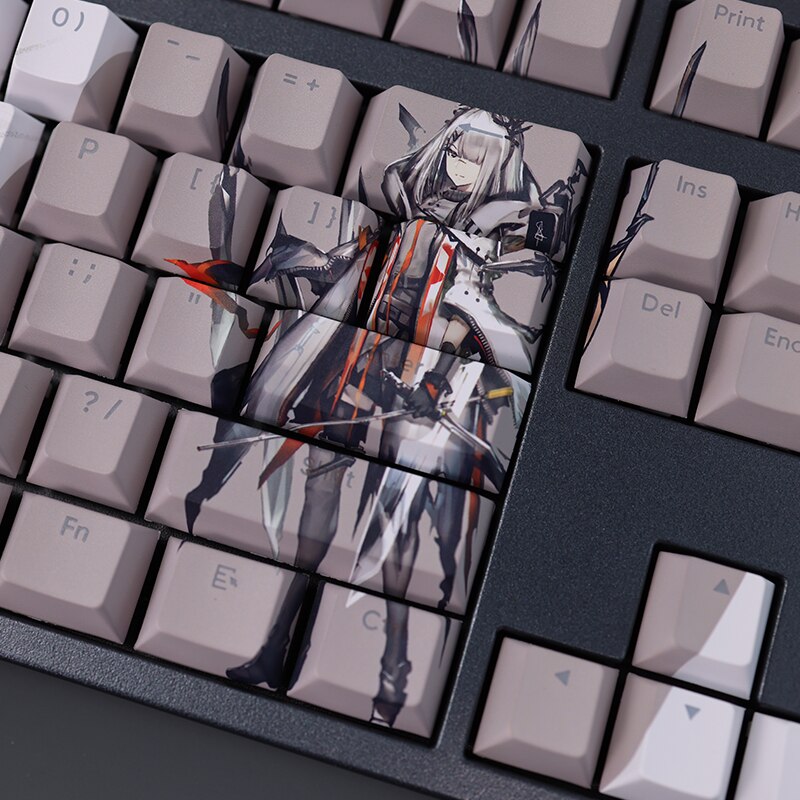 108 Keys/set Arknights Frostnova Keycap PBT Dye Sub Backlit Keycaps Anime Gaming Key Caps For ANSI 61 87 104 108 Keyboards