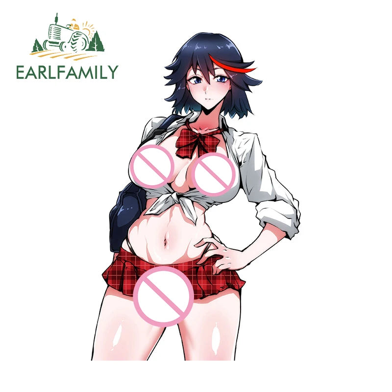 EARLFAMILY 13cm for KILL la KILL Ryuko Matoi Waifu Car Sticker Occlusion Scratch Creative Car Door Protector Accessories Decal