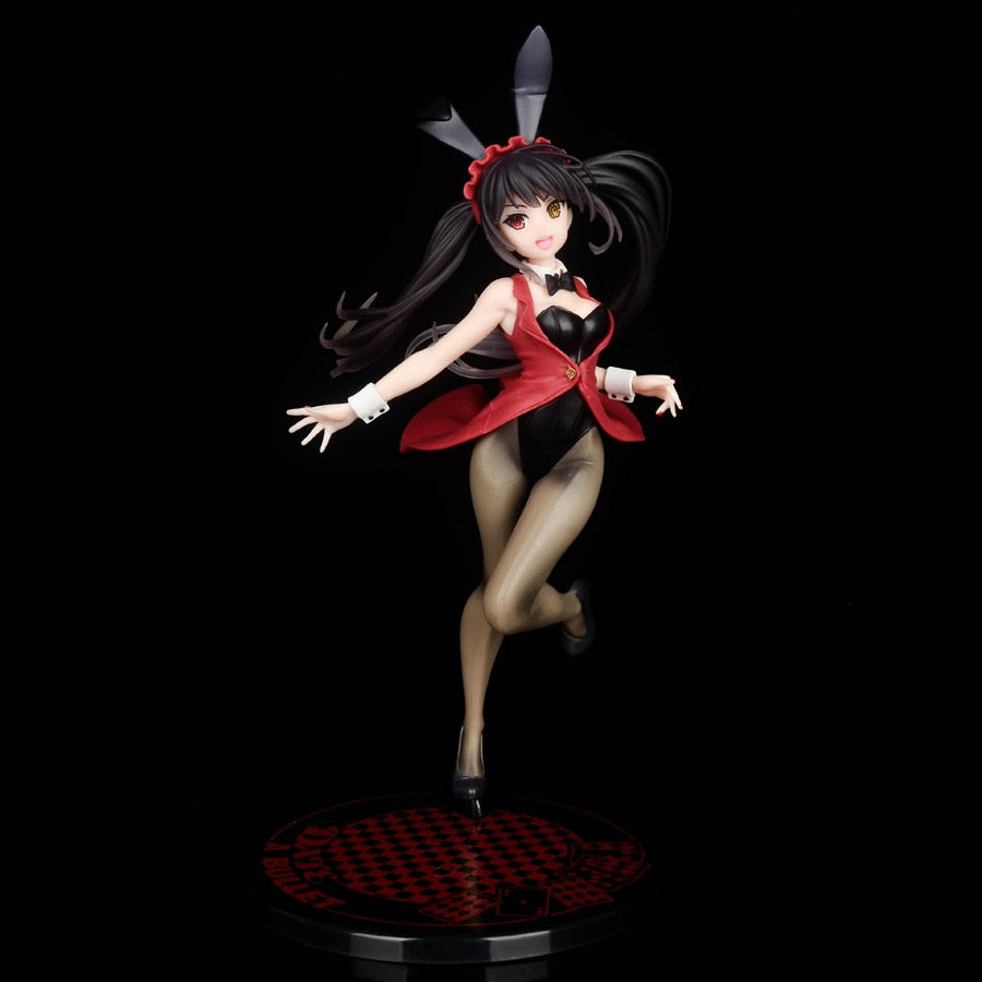 B-STYLE Date A Live White Queen Sexy Anime Figure FREEing Date A Bullet Bunny Girl Action Figure Kurumi Tokisaki Figure Doll Toy