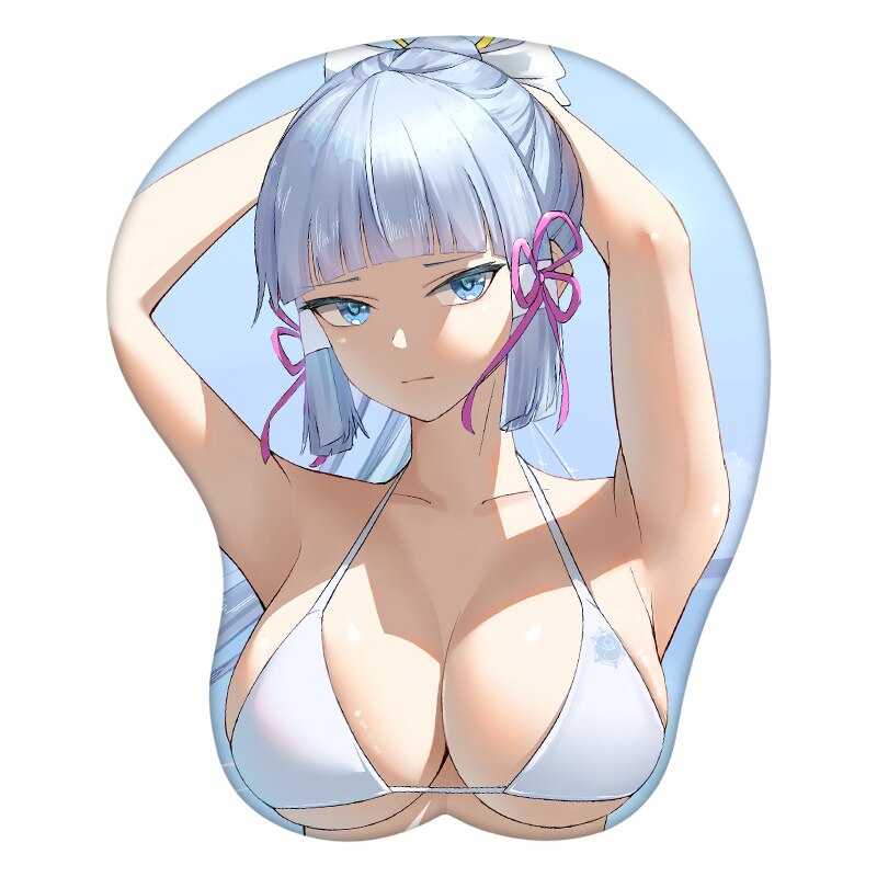 3D Mouse Pad Kamisato Ayaka Genshin Impact  Anime Wrist Rest Silicone Sexy Creative Gaming Mousepad Mat