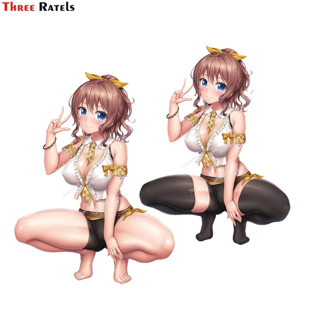 Three Ratels H276 Sexy Anime Girl Yamabuki Saaya Bang Dream For Laptop Luggage Skateboard Decoration Decals