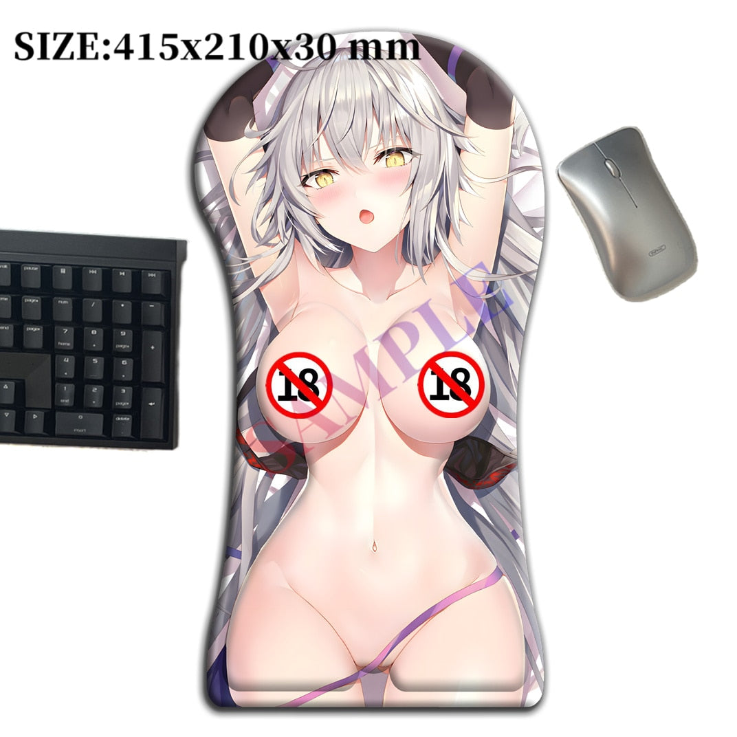 415mm Fate stay Night Jeanne D&#39;arc Alter Sexy Oppai Gaming Pad 3D Whole Body Mouse Pad Large Arm Wrist Rest Anime Gamer desk mat