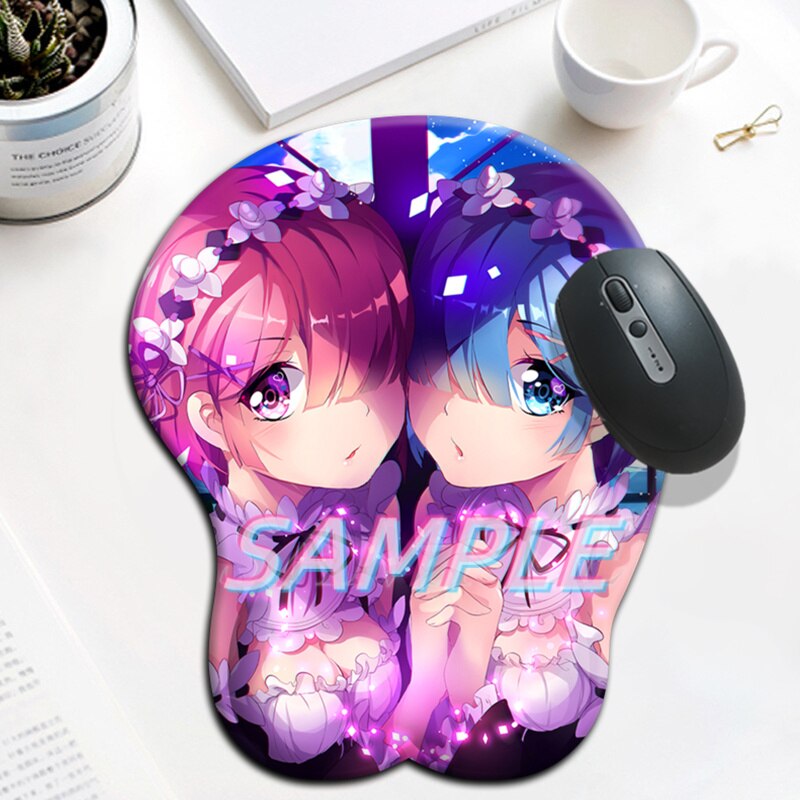 Anime Re Zero Rem Sexy Mouse Pad Kawaii Manga with Wrist 3D Big Oppai Silicone Gel Mat Mousepad Gamer