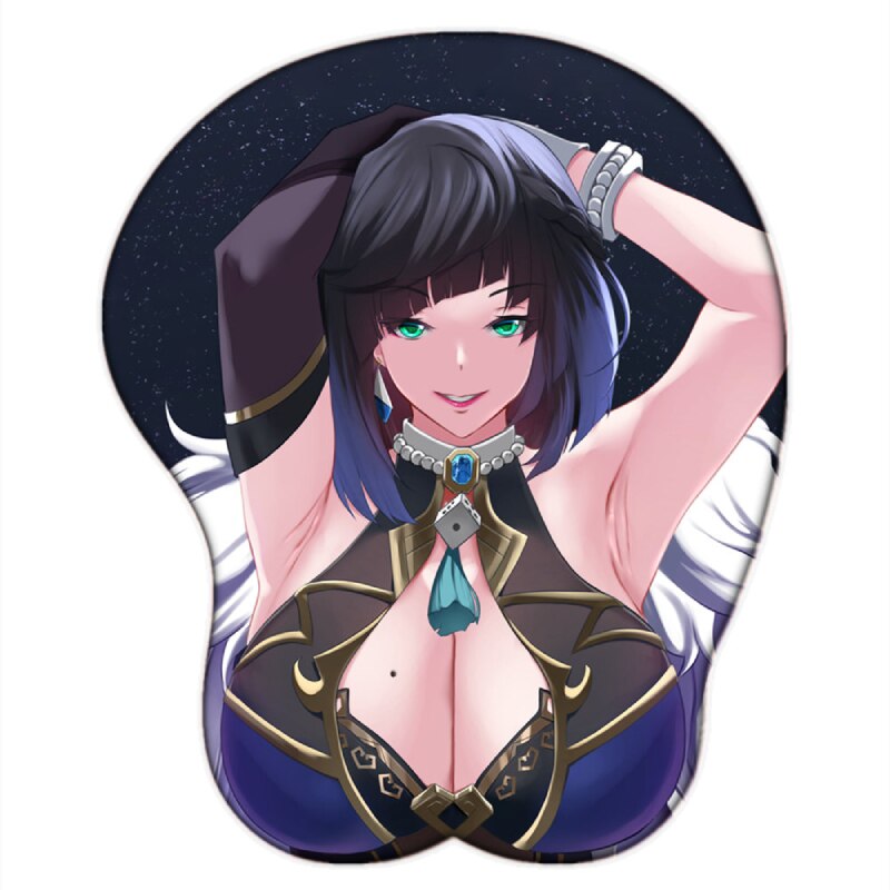 Gensin Impact Yelan Ye Lan 3D Mousepad Game Hand Wrist Rest Mouse Pad Mousepad Silicone Oppai Chest Soft Mouse Mat Office Work