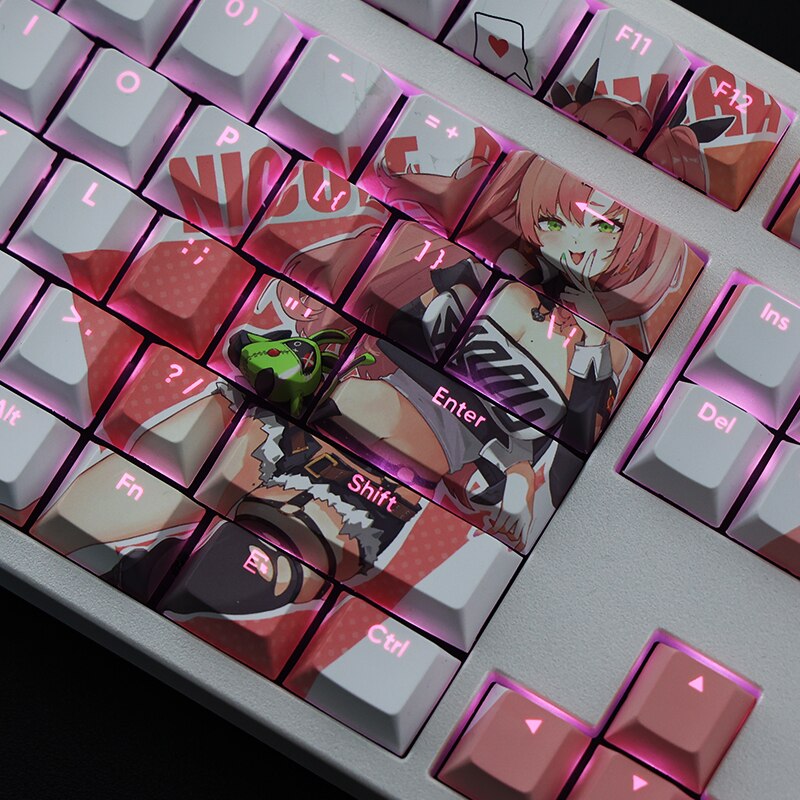 108 Keys PBT Dye Subbed Keycaps Cartoon Anime Gaming Key Caps Cherry Profile Backlit Keycap For Zenless Zone Zero Nicole Demara