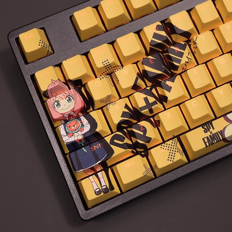 Cute Themed Keycap Set PBT Pink/White Anime Keycap Cherry Profile MX S –  LoftKeebs