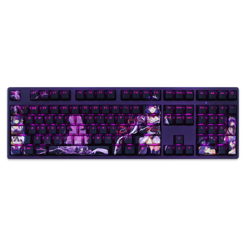 108 Keys PBT Dye Subbed Keycaps Cartoon Anime Gaming Key Caps OEM Profile Backlit Keycap For Genshin Impact Beelzebul