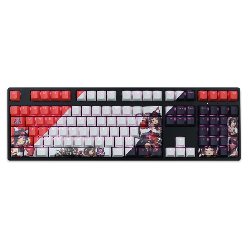 108 Keys PBT Dye Subbed Keycaps Cartoon Anime Gaming Key Caps Cherry Profile Backlit Keycap For Zenless Zone Zero Nekomiya Mana