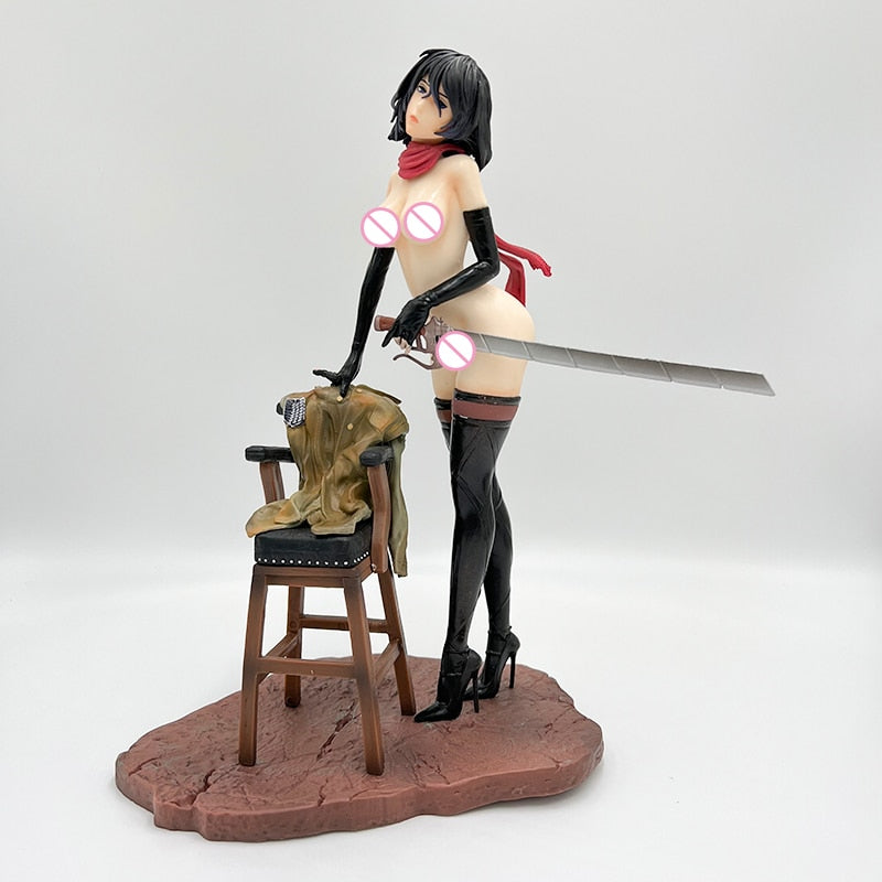 30cm Attack on Titan Sexy Anime Figure Mikasa Ackerman Action Figure Levi Ackerman Shingeki no Kyojin Figurine Model Doll Toys