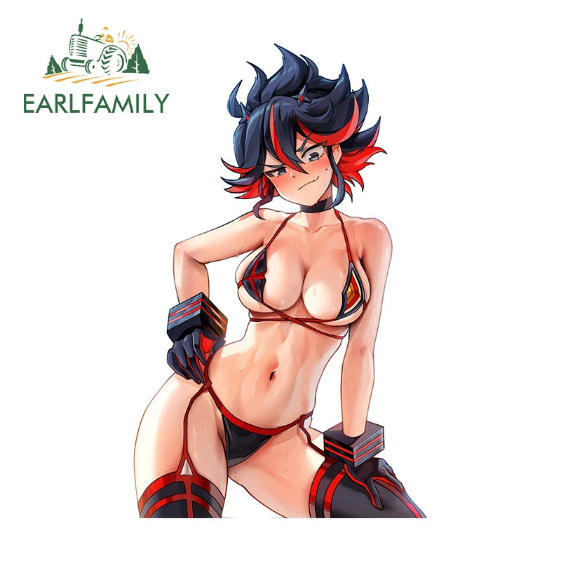 EARLFAMILY 13cm for KILL la KILL Ryuko Matoi Fanart Car Sticker Sexy Personality Anger Decal Creative Vinyl Anime JDM Decoration