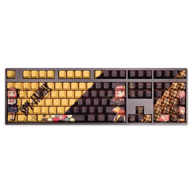 108 Keys/set SPY×FAMILY Anya Forger Keycap PBT Dye Sub Backlit Keycaps Cartoon Anime Gaming Key Caps For ANSI 61 87 104 108