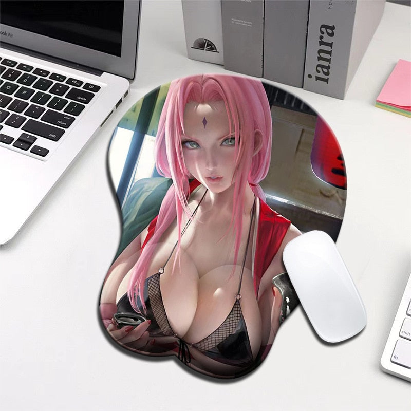 Creative 3d Silicone Mouse Pad Animation Sexy Breast Hand Mouse Pad Sexy Beauty Mouse Pad Anime Chest Mousepad tapis de souris