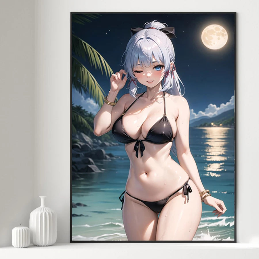 Art mural sur toile de beauté sexy et chaude, affiche sur toile de fille en bikini, affiche d'impression d'anime de dessin animé pour la décoration de la maison du salon sans cadre