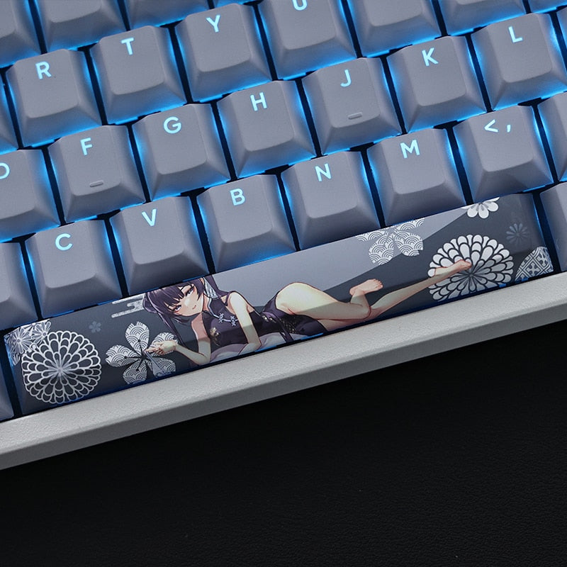 108 Keys/set Blue Archive Kisaki Backlik Keycap PBT 5 Sides Dye Subbed Keycaps Cartoon Anime Gaming Key Caps For ANSI Layout