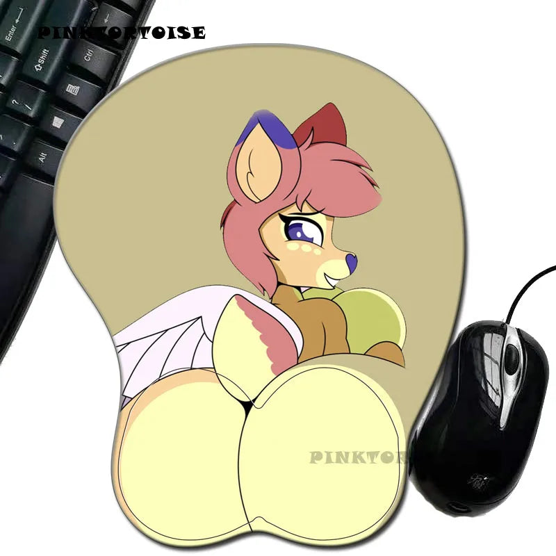 Anime  Creative Idea 3D Stereo Horse animal crossing Silicone Mouse Pad Anime Sexy Beauty Chest Hand Rest Mouse Pad