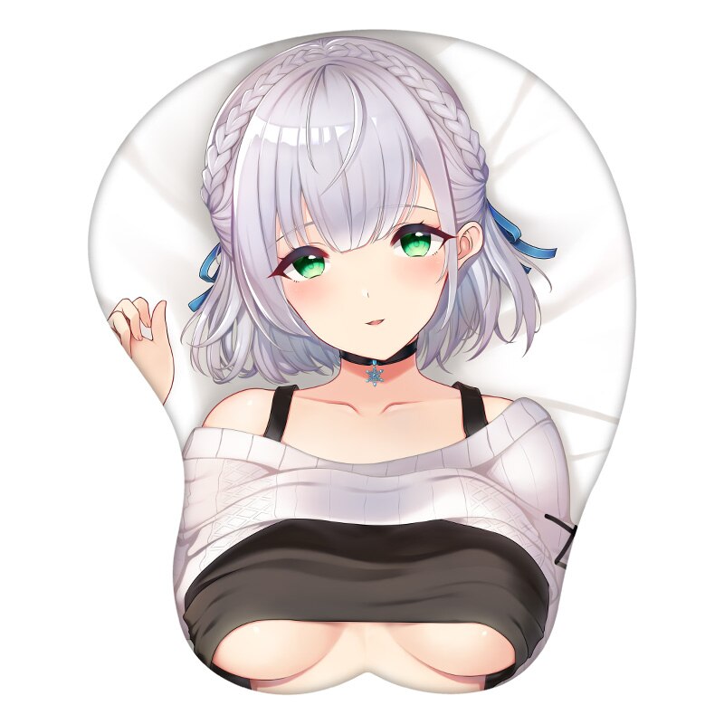 3D Mouse Pad Shirogane Noel Hololive Anime Wrist Rest Silicone Sexy Creative Gaming Mousepad Mat