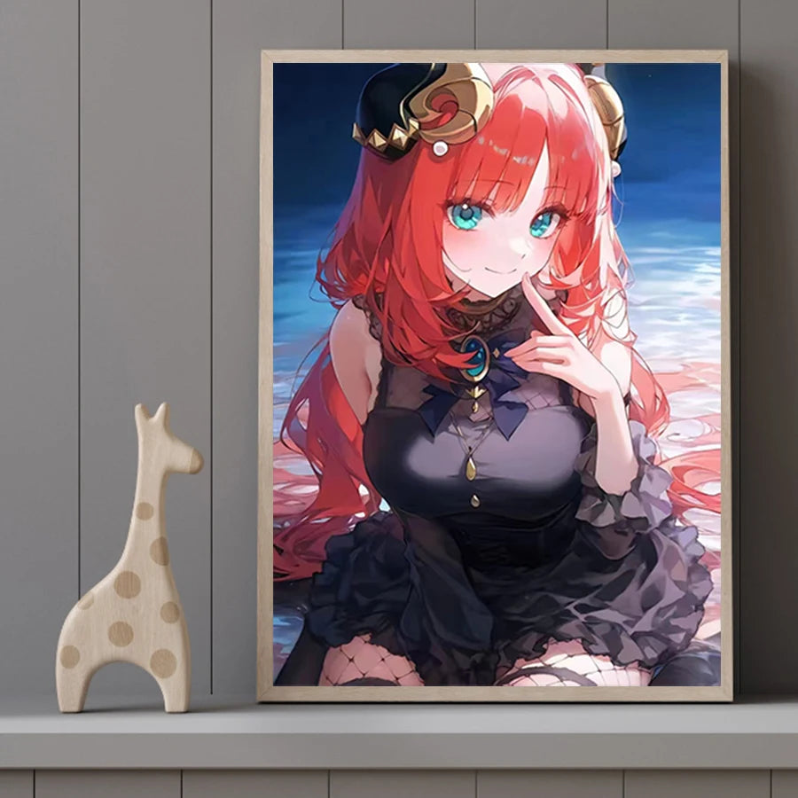 Hot Sexy Beauty Canvas Wall Art, Anime Girl Canvas Poster, Cartoon Anime Prints Poster For Living Room Home Decor Frameless