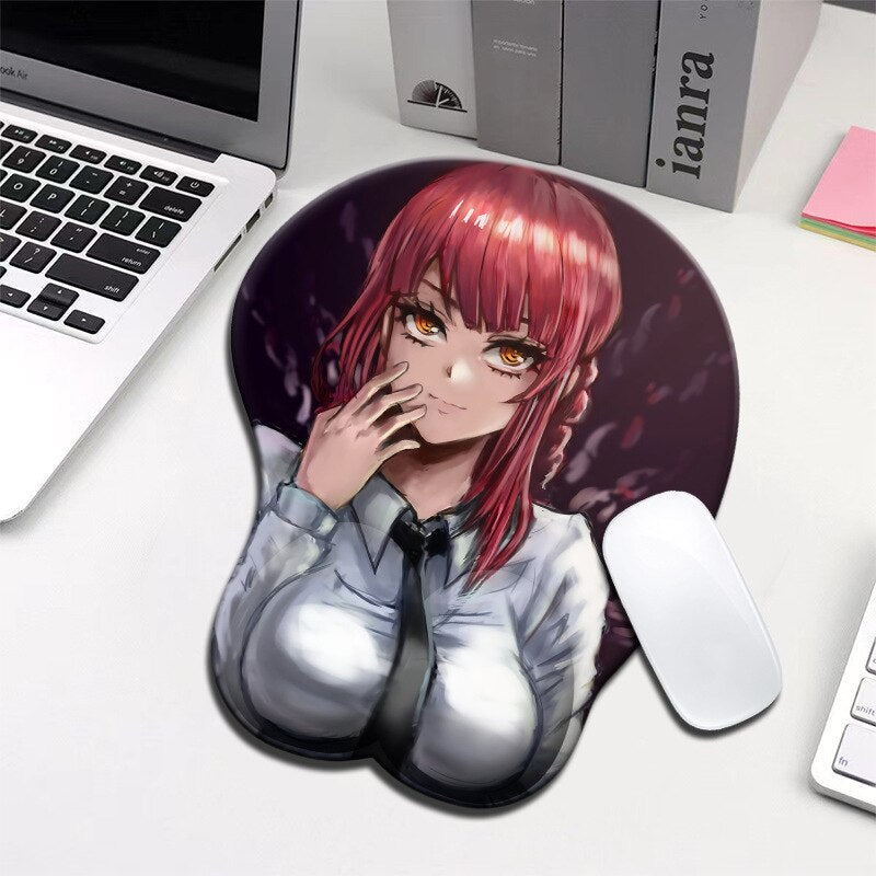 Makima 3D Mousepad Chainsaw Man Anime Hand Wrist Rest Sexy Soft Silica Gel Silicone Mouse Pad Mat Oppai Office Otaku Gift