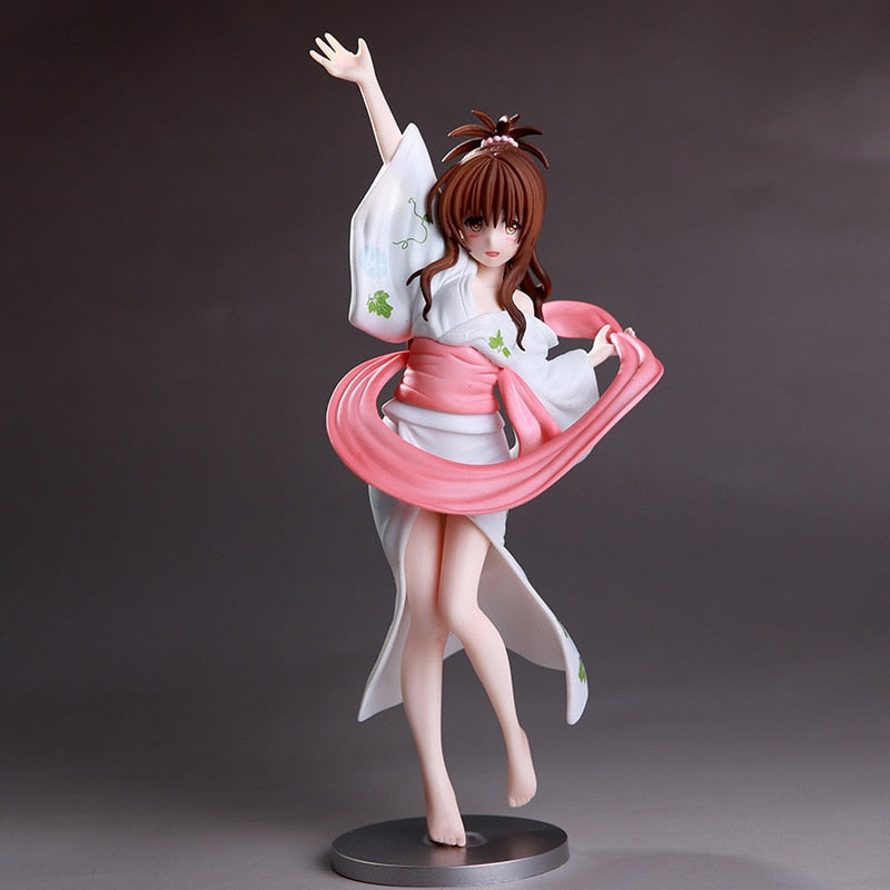 20cm Anime To Love Darkness Action Figure Yuuki Rito Sister Yuuki Mikan Kimono Sexy Girls Doll PVC Collectible Model Toy Gift