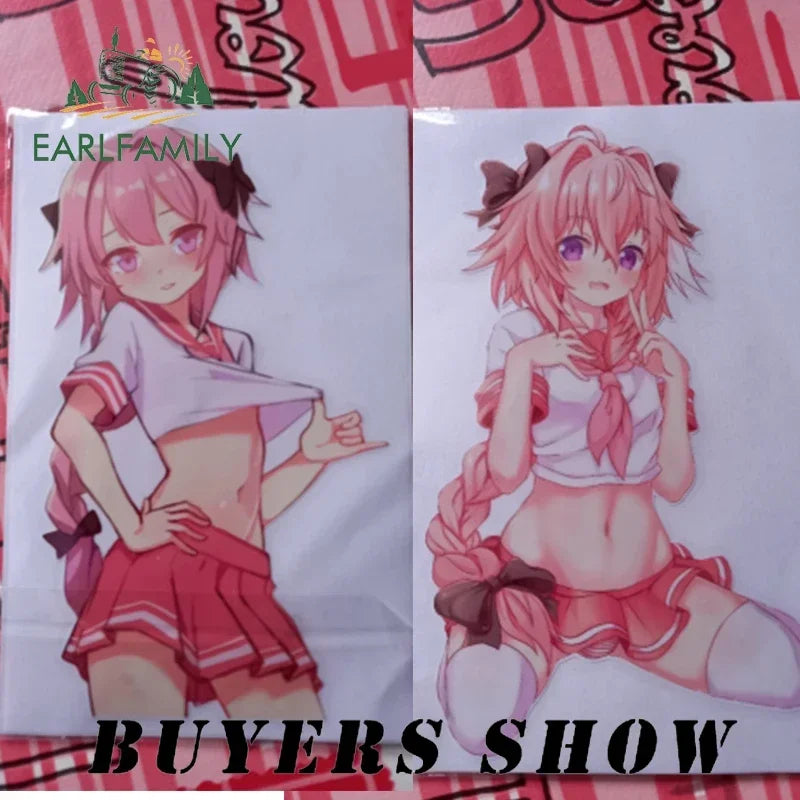 Hentai anime sticker 13cm x 8.5cm for Astolfo Sexy Anime Funny Car Stickers Waifu Femboy Hentai Decal Windshield RV Vinyl Car Wrap